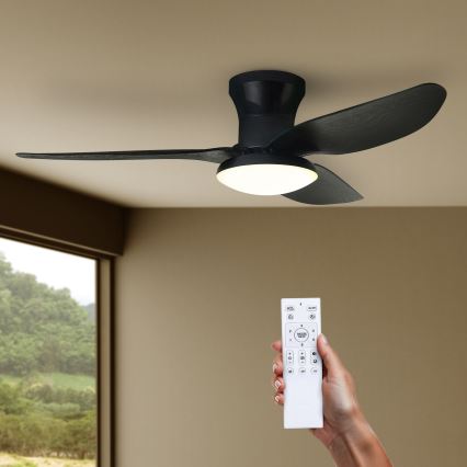 Brilagi - LED dimbare plafondventilator LED/30W/230V 3000-6500K zwart + afstandsbediening