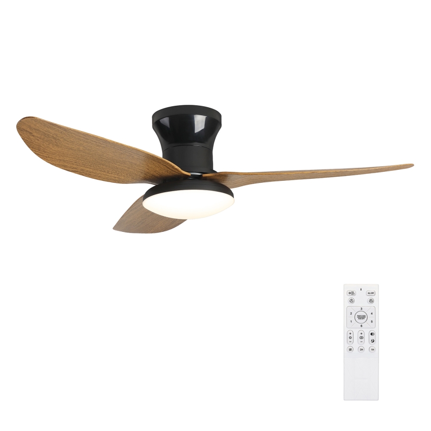 Brilagi - LED dimbare plafondventilator LED/30W/230V 3000-6500K zwart/bruin + afstandsbediening