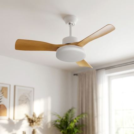 Brilagi - Dimbare LED-plafondventilator 34W/230V 3000–6500K Ø106 cm wit/bruin + afstandsbediening