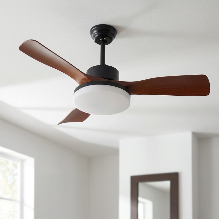Brilagi - LED-dimbare plafondventilator LED/34W/230V 106 cm zwart/bruin + afstandsbediening