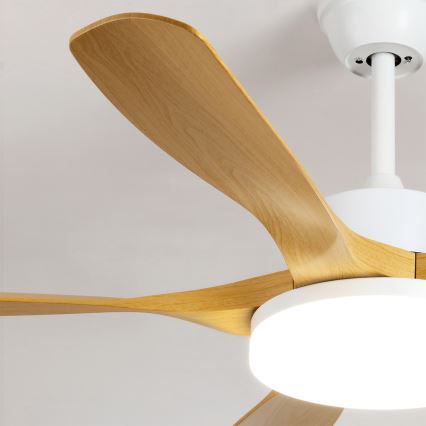 Brilagi - Dimbare LED-plafondventilator LED/34W/230V 3000-6500K Ø 132 cm wit/bruin + afstandsbediening