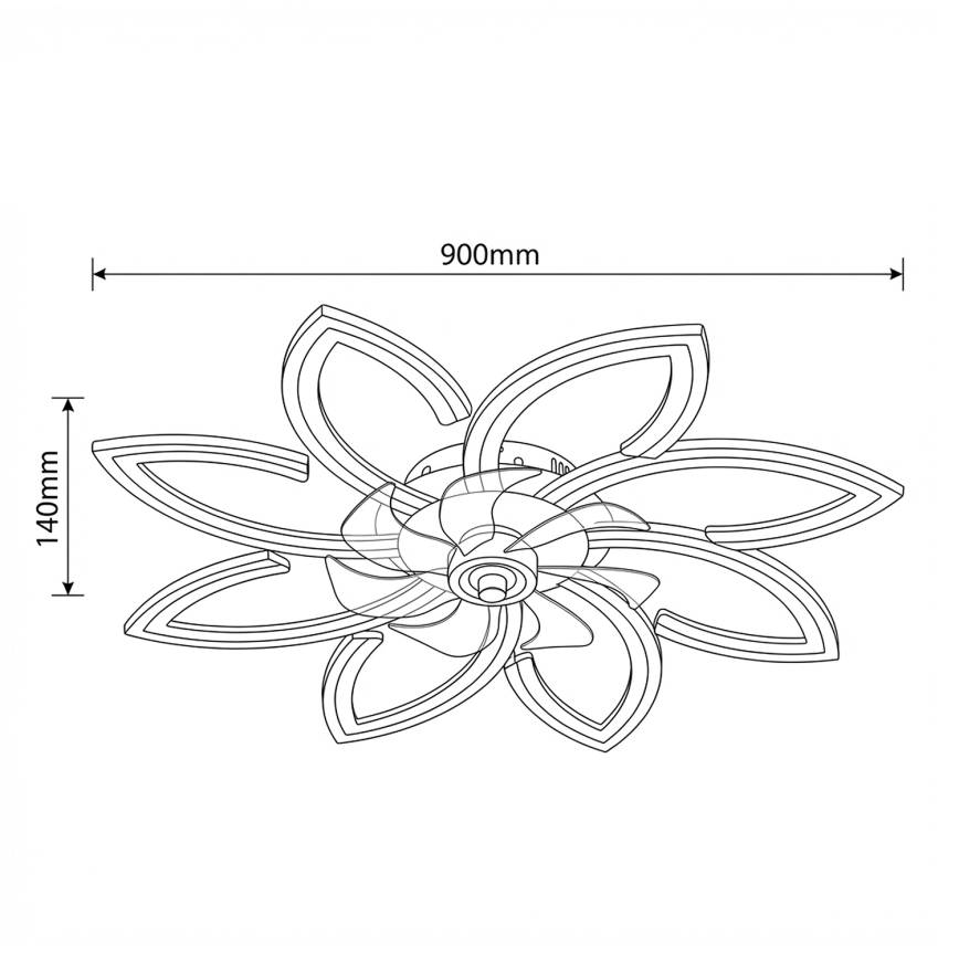 Brilagi - LED-dimbare plafondventilator LED/43W/230V 3000-6500K Ø 90 cm goudkleurig + afstandsbediening