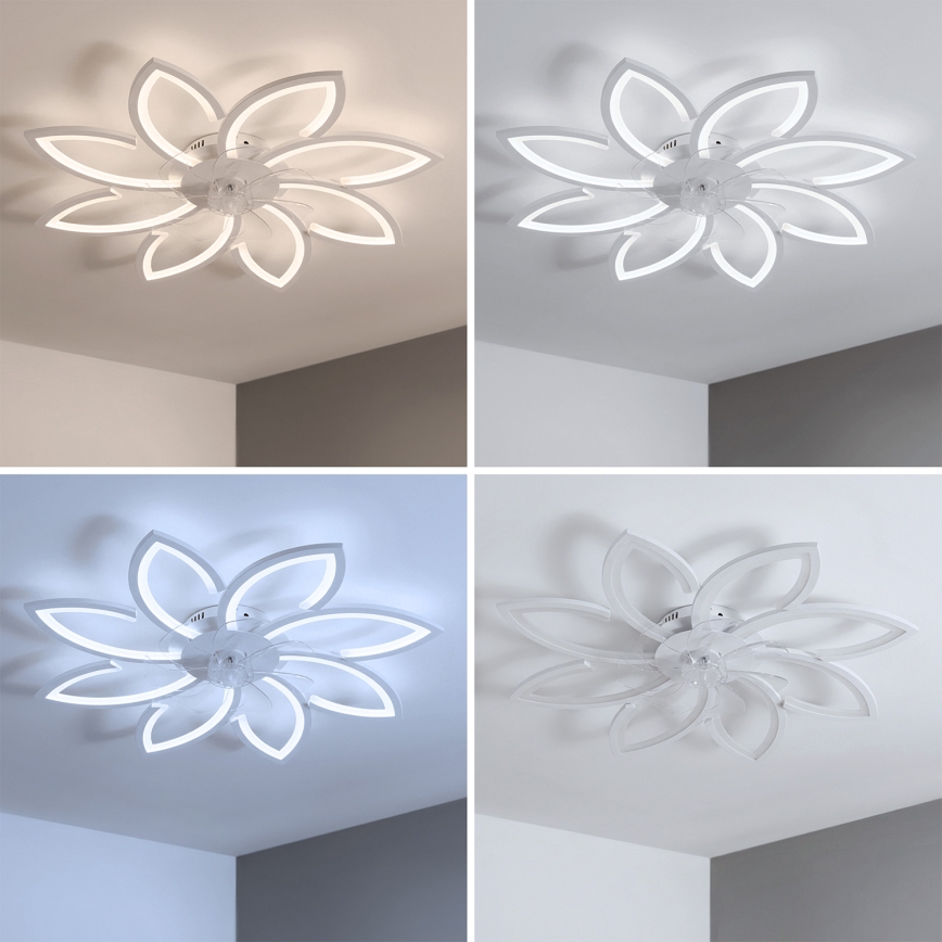 Brilagi - Dimbare LED-plafondventilator LED/43W/230V 3000-6500K Ø 90 cm wit + afstandsbediening
