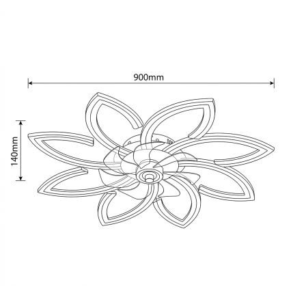 Brilagi - Dimbare LED-plafondventilator LED/43W/230V 3000-6500K Ø 90 cm wit + afstandsbediening
