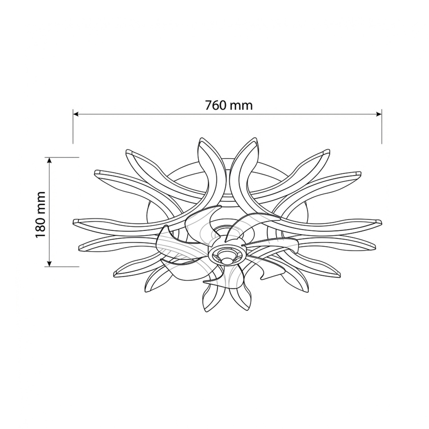 Brilagi - dimbare LED-plafondventilator LED/70W/230V 3000–6500K Ø 76 cm zwart + afstandsbediening