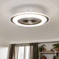 Brilagi - LED dimbare plafondventilator RONDA LED/48W/230V 3000-6000K zwart + afstandsbediening