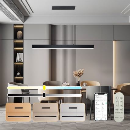 Brilagi - LED dimbare hanglamp aan kabel SLEEKLINE SMART LED/40W/230V 3000-6000K Wi-Fi Tuya zwart + afstandsbediening