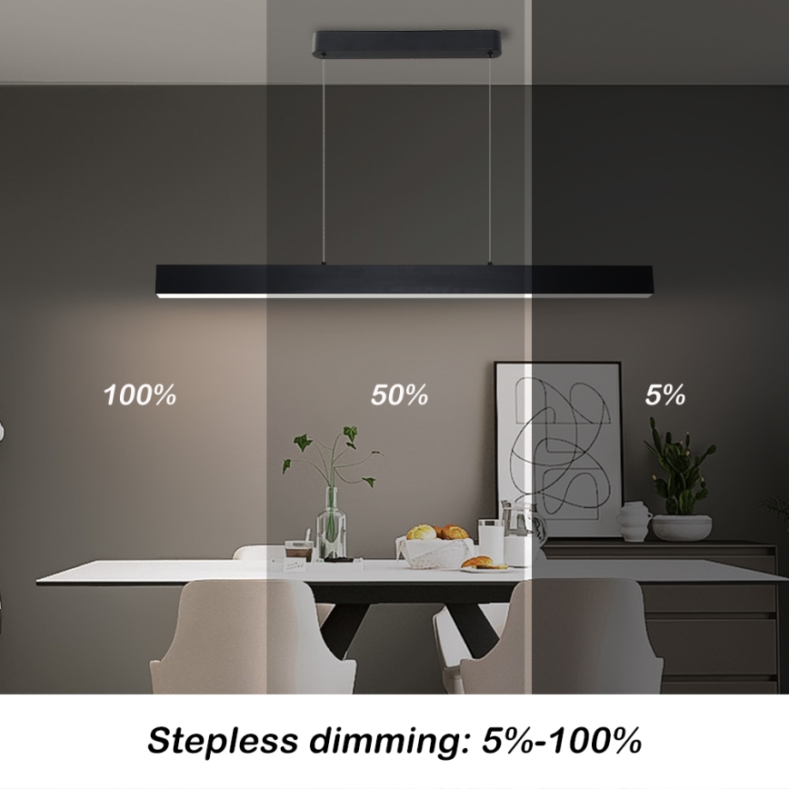 Brilagi - LED dimbare hanglamp aan kabel SLEEKLINE SMART LED/40W/230V 3000-6000K Wi-Fi Tuya zwart + afstandsbediening