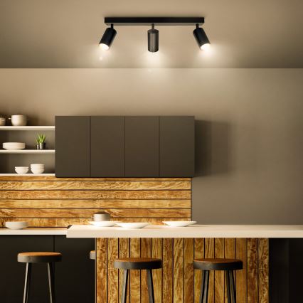 Brilagi - dimbare LED RGBW-spot SELE 3x GU10/4,8W/230V 3000K zwart/goud + afstandsbediening