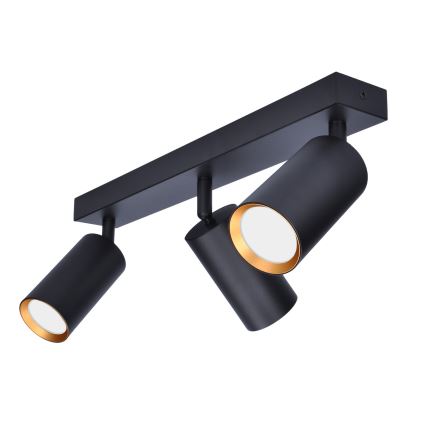 Brilagi - dimbare LED RGBW-spot SELE 3x GU10/4,8W/230V 3000K zwart/goud + afstandsbediening