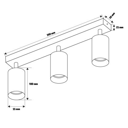 Brilagi - LED RGBW dimbare spot SELE 3xGU10/6W/230V 3000K zwart/goud