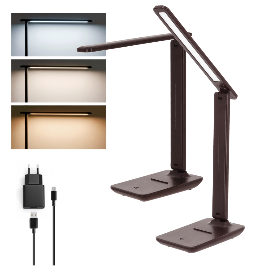Brilagi - Dimbare LED-tafellamp MODO LED/7W/230V 3000/4000/6500K bruin