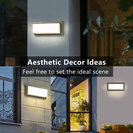 Brilagi - LED dimbare buitenwandlamp BRICKY 1xE27/6W/230V 2700-6500K IP54 grijs