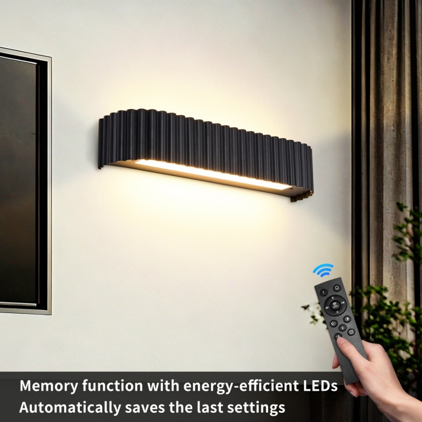BRILAGI - LED dimbare wandlamp FALCON MODERN LED/14W/230V 3000-6000K 40 cm zwart + afstandsbediening
