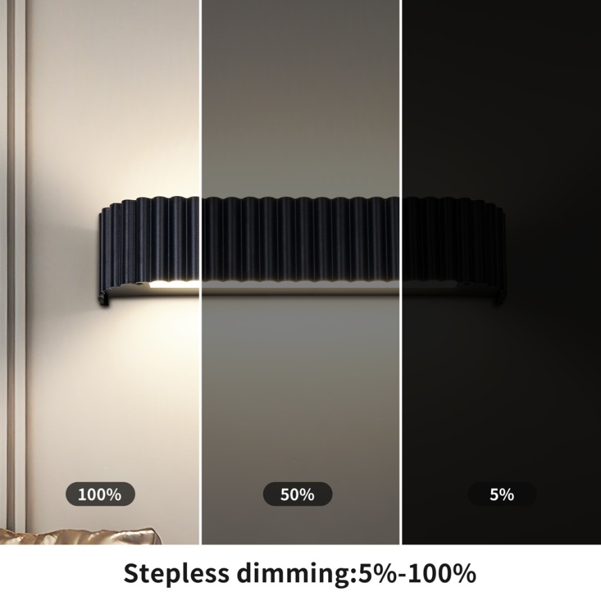 BRILAGI - LED dimbare wandlamp FALCON MODERN LED/14W/230V 3000-6000K 40 cm zwart + afstandsbediening