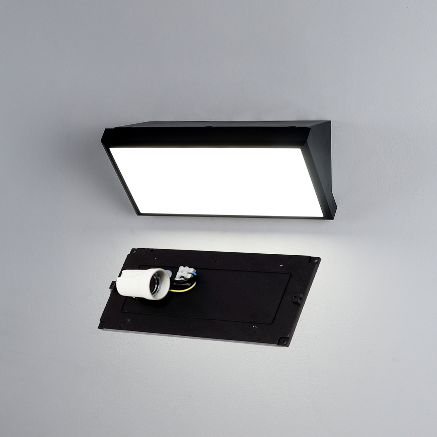 Brilagi - LED dimbare buitenwandlamp TRIANGLE 1xE27/6W/230V 2700-6500K IP65 zwart