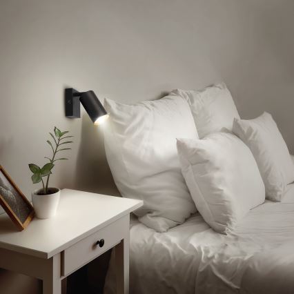 Brilagi - LED RGBW Dimbare wandspot SELE 1xGU10/4,8W/230V 3000K zwart/goud + afstandsbediening