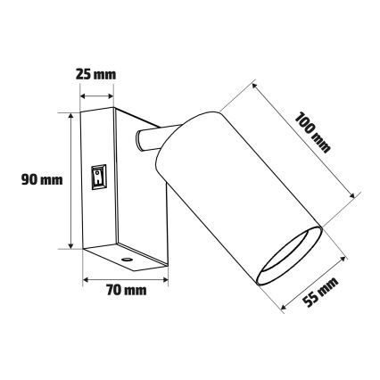 Brilagi - LED-dimbare wandspot SELE 1xGU10/6,5W/230V 2700-6500K zwart