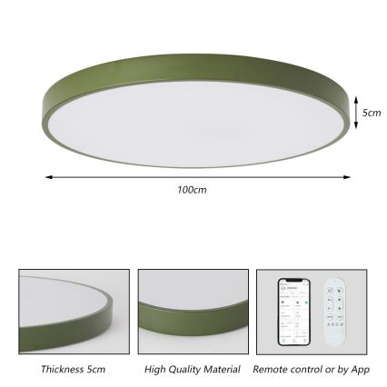 Brilagi - Dimbare LED-zwembadarmatuur POOL SMART LED/128W/230V Ø 100 cm 3000–6000K Wi-Fi Tuya + afstandsbediening groen