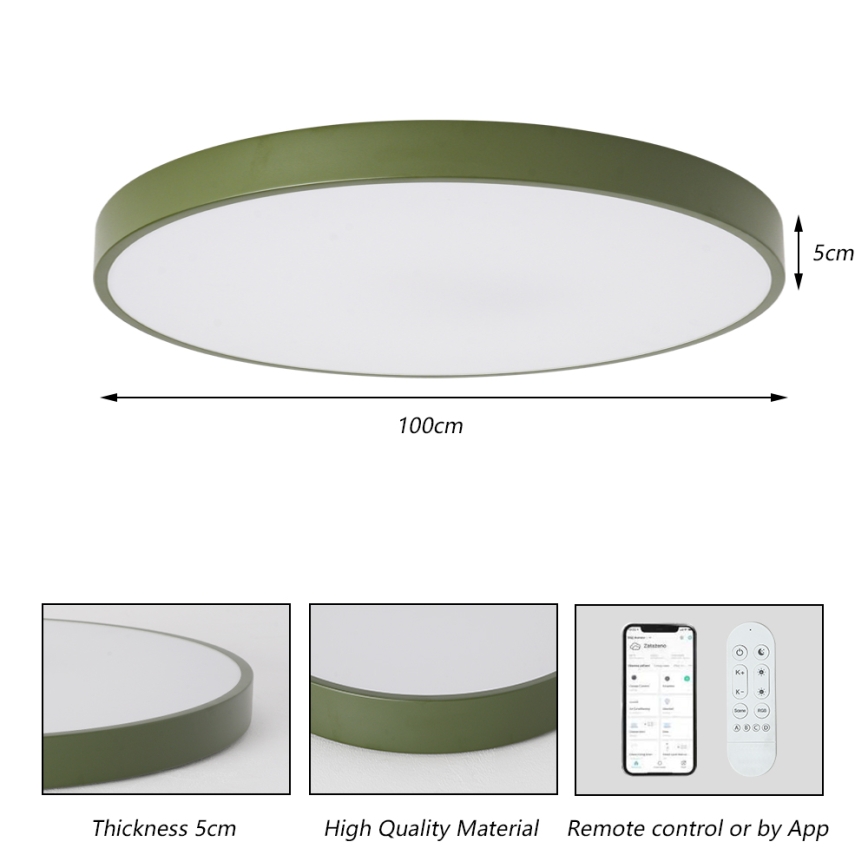Brilagi - Dimbare LED-zwembadarmatuur POOL SMART LED/128W/230V Ø 100 cm 3000–6000K Wi-Fi Tuya + afstandsbediening groen