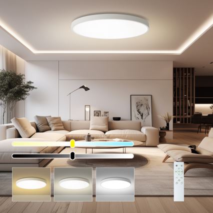 Brilagi - Dimbare LED plafondlamp POOL SMART LED/128W/230V 3000-6000K Ø 100 cm Wi-Fi Tuya wit + afstandsbediening