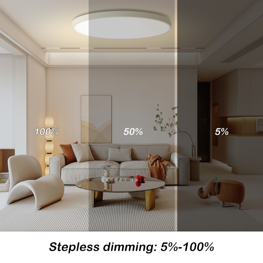 Brilagi - Dimbare LED plafondlamp POOL SMART LED/128W/230V 3000-6000K Ø 100 cm Wi-Fi Tuya wit + afstandsbediening