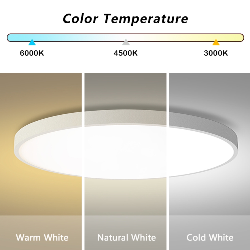 Brilagi - Dimbare LED plafondlamp POOL SMART LED/128W/230V 3000-6000K Ø 100 cm Wi-Fi Tuya wit + afstandsbediening