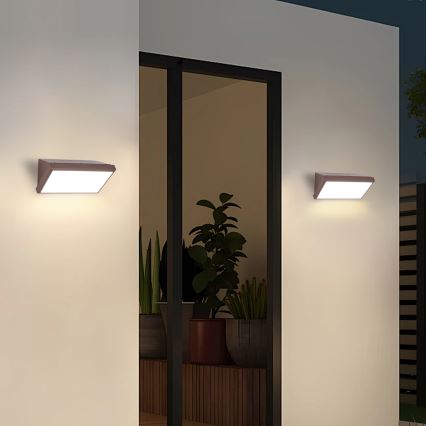 Brilagi - Applique murale d'extérieur LED dimmable TRIANGLE 1xE27/6W/230V 2700-6500K IP65 marron