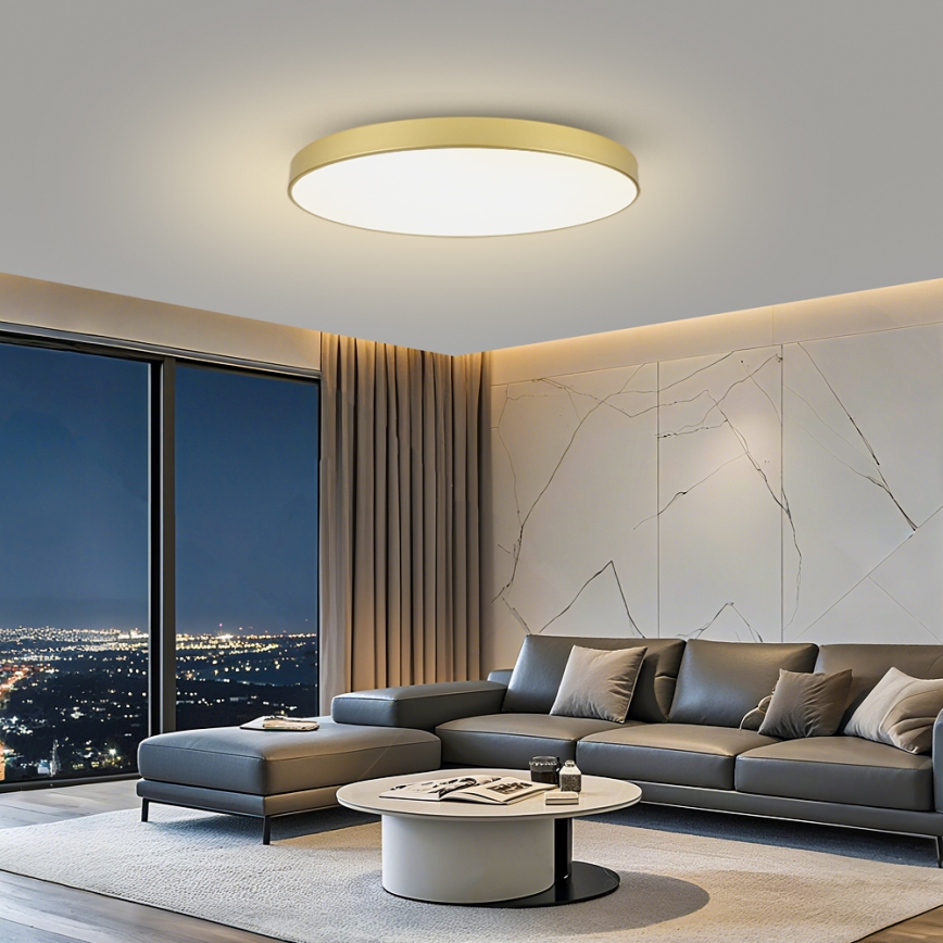 Brilagi - Plafonnier LED dimmable POOL SMART LED/128W/230V 3000-6000K 100 cm doré Wi-Fi Tuya + télécommande