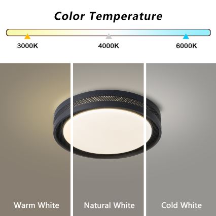 Brilagi - Plafonnier LED dimmable KREON LED/54W/230V 3000-6000K noir diam. 38 cm + télécommande