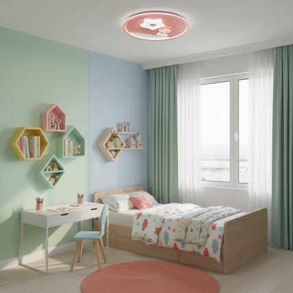 Brilagi - Plafonnier LED dimmable pour enfants BUNNY LED/83W/230V 3000-6000K Ø 49 cm + télécommande