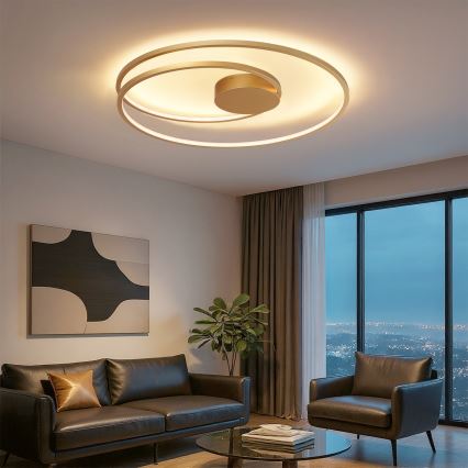 Brilagi - Plafonnier LED dimmable TWISTER LED/105W/230V 3000–6000 K Ø 100 cm doré + télécommande