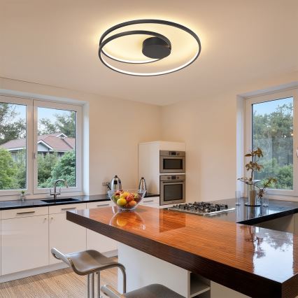 Brilagi - Plafonnier LED dimmable TWISTER LED/75W/230V 3000-6000K diam. 70 cm noir + télécommande