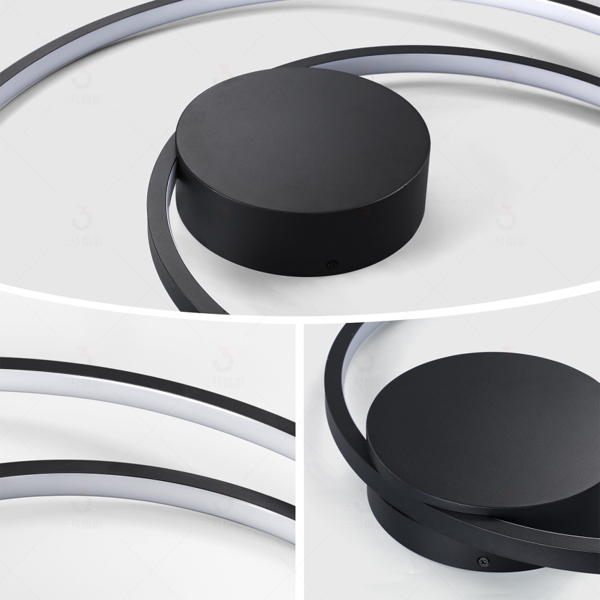 Brilagi - Plafonnier LED dimmable TWISTER LED/75W/230V 3000-6000K diam. 70 cm noir + télécommande