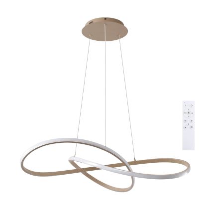 Brilagi - Lustre LED dimmable sur câble INFINITY LED/80W/230V 3000-6000K 80x80 cm beige + télécommande