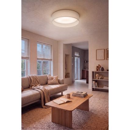 Brilagi - Plafonnier LED dimmable VELVET SMARTIX LED/36W/230V 3000-6000K Ø 55 cm coloris crème Wi-Fi Tuya Beacon + télécommande