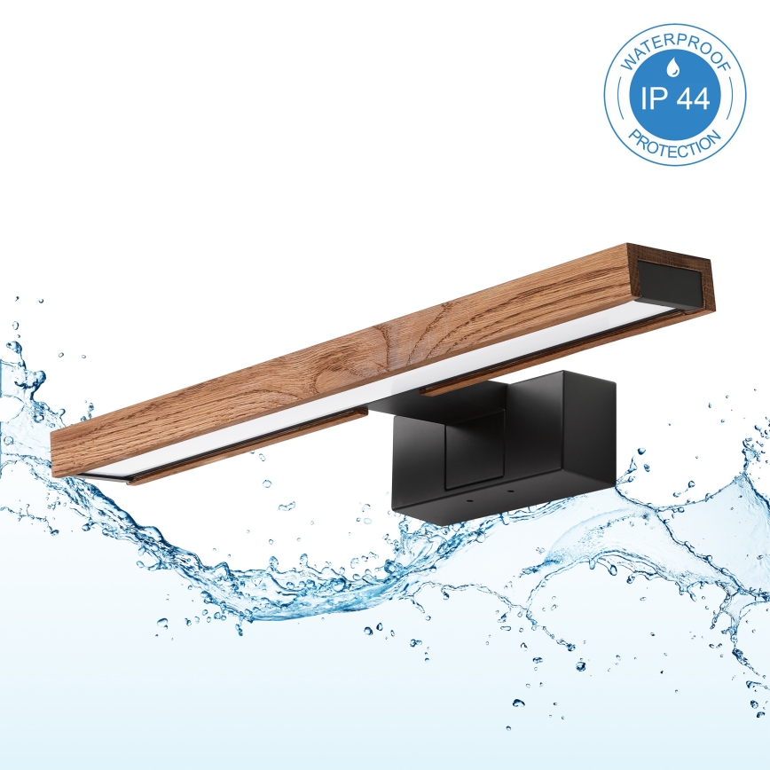 BRILAGI - Éclairage LED 3-en-1 pour miroir de salle de bains WOODY MIRROR LED/8W/230V 40 cm IP44 noir/chêne