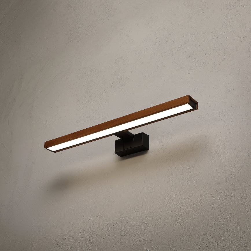 Brilagi - Éclairage LED pour miroir de salle de bains 3 en 1 WOODY MIRROR LED/12W/230V 60 cm IP44 noir/chêne cerisier