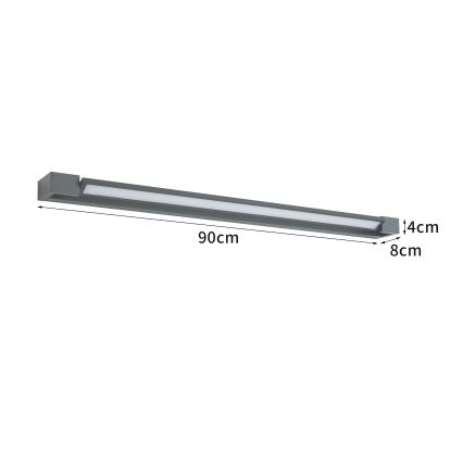 Brilagi - Éclairage LED pour miroir de salle de bains AQUA LINE, 24 W, 230 V, 90 cm, IP44, anthracite
