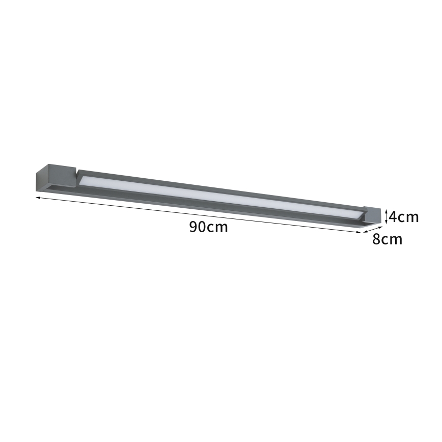 Brilagi - Éclairage LED pour miroir de salle de bains AQUA LINE, 24 W, 230 V, 90 cm, IP44, anthracite
