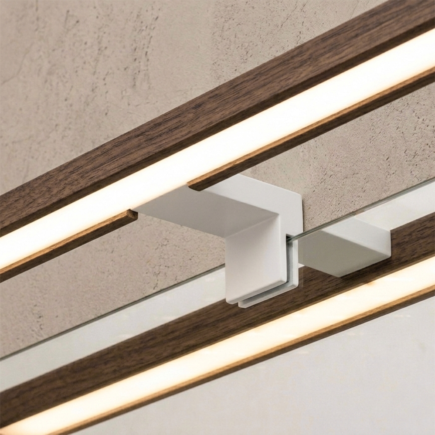 Brilagi - Éclairage LED pour miroir de salle de bains WOODY MIRROR 3 en 1 LED/12W/230V 60 cm IP44 blanc/chêne noyer