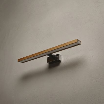 Brilagi - Éclairage LED pour miroir de salle de bains 3-en-1 WOODY MIRROR LED/12W/230V 60 cm IP44 chrome brillant/chêne