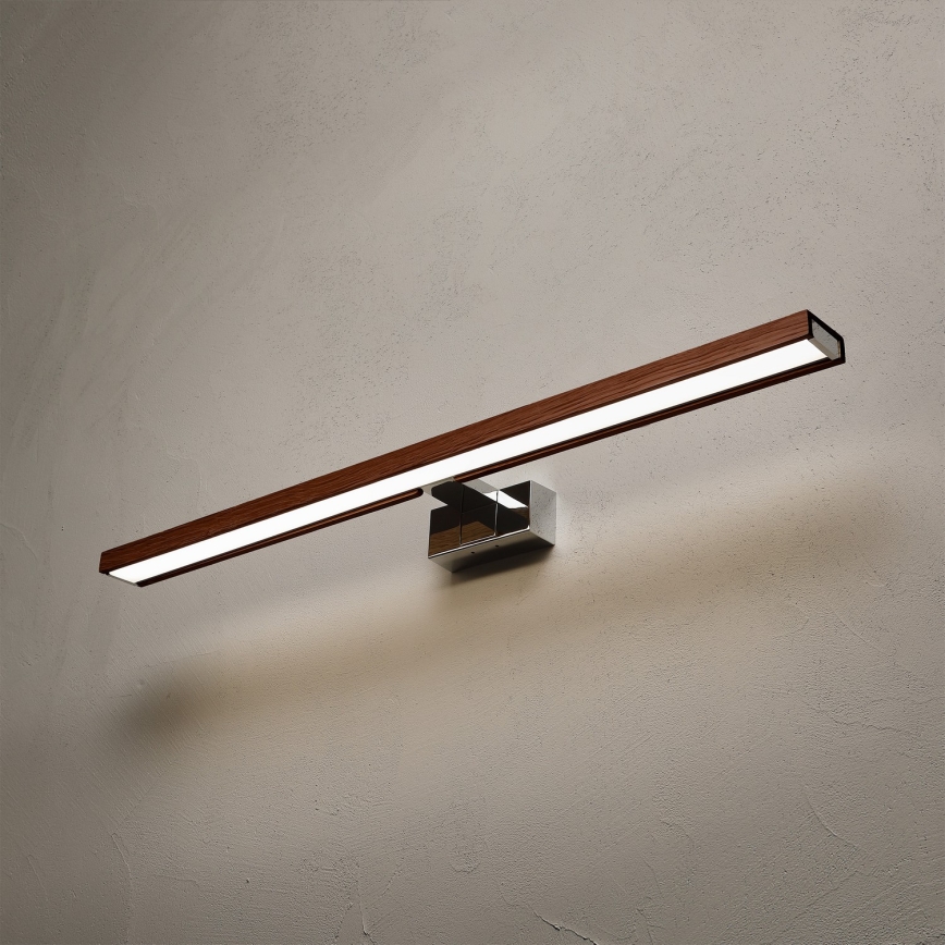 BRILAGI - Éclairage pour miroir de salle de bains 3 en 1 WOODY MIRROR LED/15W/230V 80 cm IP44 chrome brillant/chêne cerisier