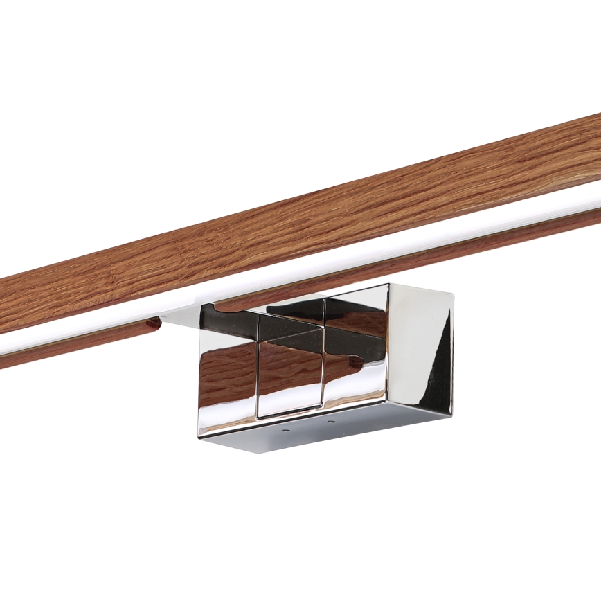 BRILAGI - Éclairage pour miroir de salle de bains 3 en 1 WOODY MIRROR LED/15W/230V 80 cm IP44 chrome brillant/chêne cerisier