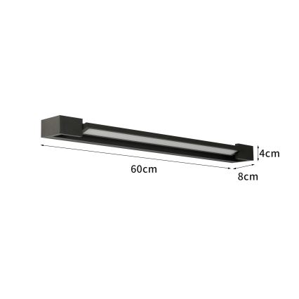 Brilagi - Éclairage LED pour miroir de salle de bains AQUA LINE LED/18 W/230 V 60 cm IP44 noir