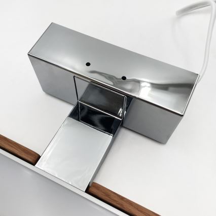 Brilagi - Éclairage LED pour miroir de salle de bains WOODY MIRROR 3 en 1, LED 12W/230V, 60 cm, IP44, chrome brillant/chêne cerise