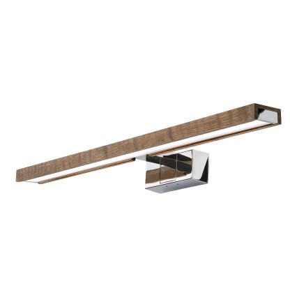 Brilagi - Éclairage LED pour miroir de salle de bains WOODY MIRROR 3 en 1 LED/12W/230V 60 cm IP44 chrome brillant / chêne-noyer