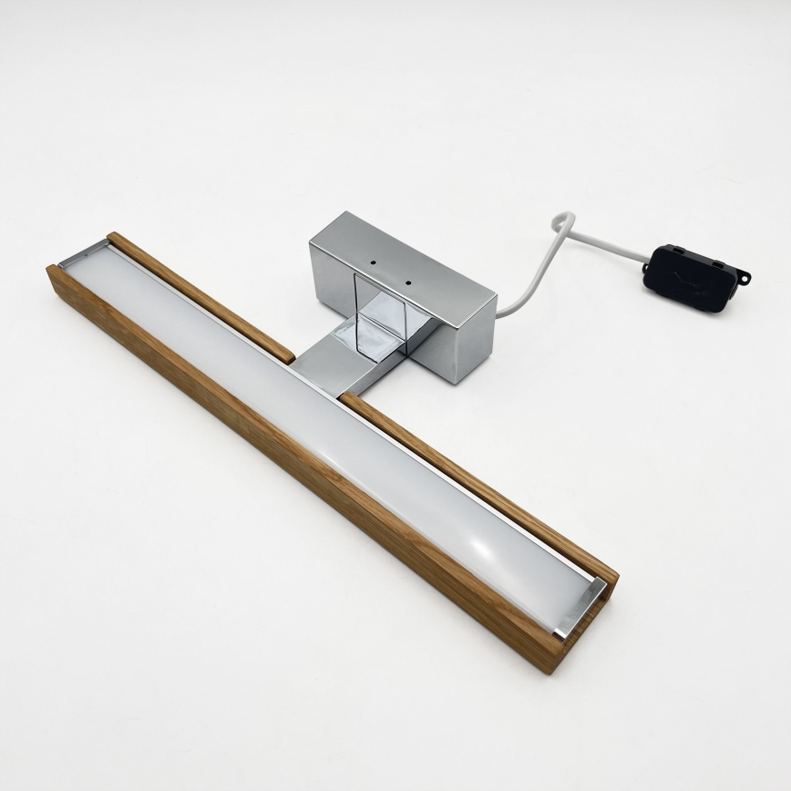 Brilagi - Éclairage LED pour miroir de salle de bains WOODY MIRROR 3 en 1 LED/8W/230V 40 cm IP44 chrome brillant/chêne