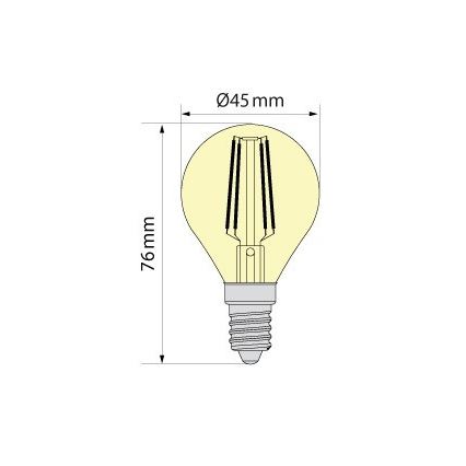 Brilagi - LED-filamentlamp FILAMENT CLASIC ONE P45 E14/6,5W/230V 3000K