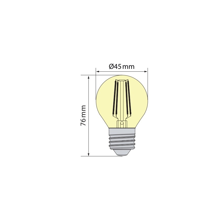 Brilagi - LED-filamentlamp FILAMENT CLASIC ONE P45 E27/6,5W/230V 3000K